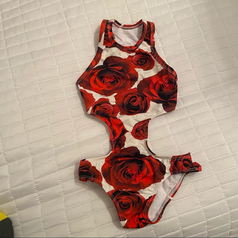 Submarine kids one piece bathing suit, open back